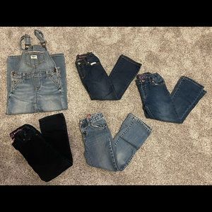 Psh Kosh Childrens Place Old Navy jeans overalls lot girls 5 5T